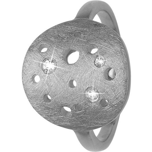 The moon ring i sølv fra Christina Jewelry & Watches med 3 zirkonia